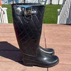 Sperry black quilted rain boots - size 7
